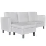 Sofá seccional 3 plazas cuero artificial blanco de vidaXL, Sofás - Ref: Foro24-241980, Precio: 566,84 €, Descuento: %