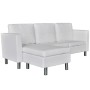 Sofá seccional 3 plazas cuero artificial blanco de vidaXL, Sofás - Ref: Foro24-241980, Precio: 430,32 €, Descuento: %