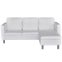 Sofá seccional 3 plazas cuero artificial blanco de vidaXL, Sofás - Ref: Foro24-241980, Precio: 430,32 €, Descuento: %