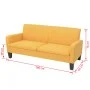 Sofá de 3 plazas 180x65x76 cm amarillo de vidaXL, Sofás - Ref: Foro24-244713, Precio: 307,52 €, Descuento: %