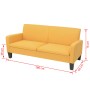 Sofá de 3 plazas 180x65x76 cm amarillo de vidaXL, Sofás - Ref: Foro24-244713, Precio: 312,02 €, Descuento: %