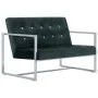 Sofá 2 plazas con reposabrazos cromados terciopelo verde oscuro de vidaXL, Sofás - Ref: Foro24-282164, Precio: 153,13 €, Desc...