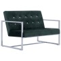 Sofá 2 plazas con reposabrazos cromados terciopelo verde oscuro de vidaXL, Sofás - Ref: Foro24-282164, Precio: 164,48 €, Desc...