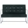 Sofá 2 plazas con reposabrazos cromados terciopelo verde oscuro de vidaXL, Sofás - Ref: Foro24-282164, Precio: 153,13 €, Desc...