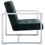 Sofá 2 plazas con reposabrazos cromados terciopelo verde oscuro de vidaXL, Sofás - Ref: Foro24-282164, Precio: 164,48 €, Desc...