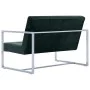Sofá 2 plazas con reposabrazos cromados terciopelo verde oscuro de vidaXL, Sofás - Ref: Foro24-282164, Precio: 153,13 €, Desc...