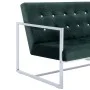 Sofá 2 plazas con reposabrazos cromados terciopelo verde oscuro de vidaXL, Sofás - Ref: Foro24-282164, Precio: 153,13 €, Desc...