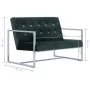 Sofá 2 plazas con reposabrazos cromados terciopelo verde oscuro de vidaXL, Sofás - Ref: Foro24-282164, Precio: 153,13 €, Desc...