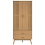 Armario OLDEN madera maciza de pino marrón 76,5x53x172 cm en Armarios roperos | Comprar online en Foru.es
