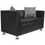 Sofá de 2 plazas de cuero artificial negro de vidaXL, Sofás - Ref: Foro24-242209, Precio: 224,81 €, Descuento: %