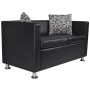 Sofá de 2 plazas de cuero artificial negro de vidaXL, Sofás - Ref: Foro24-242209, Precio: 228,48 €, Descuento: %