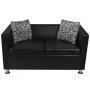 Sofá de 2 plazas de cuero artificial negro de vidaXL, Sofás - Ref: Foro24-242209, Precio: 224,81 €, Descuento: %