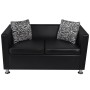 Sofá de 2 plazas de cuero artificial negro de vidaXL, Sofás - Ref: Foro24-242209, Precio: 228,48 €, Descuento: %