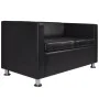 Sofá de 2 plazas de cuero artificial negro de vidaXL, Sofás - Ref: Foro24-242209, Precio: 224,81 €, Descuento: %