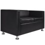Sofá de 2 plazas de cuero artificial negro de vidaXL, Sofás - Ref: Foro24-242209, Precio: 228,48 €, Descuento: %