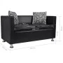 Sofá de 2 plazas de cuero artificial negro de vidaXL, Sofás - Ref: Foro24-242209, Precio: 224,81 €, Descuento: %