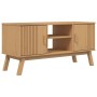 Mueble de TV OLDEN madera maciza de pino marrón 114x43x57 cm en Muebles TV | Comprar online en Foru.es