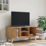 Mueble de TV OLDEN madera maciza pino gris y marrón 114x43x57cm en Muebles TV | Comprar online en Foru.es
