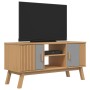 Mueble de TV OLDEN madera maciza pino gris y marrón 114x43x57cm en Muebles TV | Comprar online en Foru.es