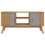 Mueble de TV OLDEN madera maciza pino gris y marrón 114x43x57cm en Muebles TV | Comprar online en Foru.es
