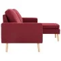 Sofá de 3 plazas con reposapiés de tela rojo vino tinto de vidaXL, Sofás - Ref: Foro24-288730, Precio: 317,02 €, Descuento: %