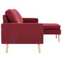 Sofá de 3 plazas con reposapiés de tela rojo vino tinto de vidaXL, Sofás - Ref: Foro24-288730, Precio: 321,06 €, Descuento: %
