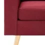 Sofá de 3 plazas con reposapiés de tela rojo vino tinto de vidaXL, Sofás - Ref: Foro24-288730, Precio: 317,02 €, Descuento: %