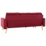Sofá de 3 plazas con reposapiés de tela rojo vino tinto de vidaXL, Sofás - Ref: Foro24-288730, Precio: 317,02 €, Descuento: %