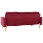 Sofá de 3 plazas con reposapiés de tela rojo vino tinto de vidaXL, Sofás - Ref: Foro24-288730, Precio: 321,06 €, Descuento: %
