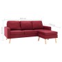 Sofá de 3 plazas con reposapiés de tela rojo vino tinto de vidaXL, Sofás - Ref: Foro24-288730, Precio: 321,06 €, Descuento: %