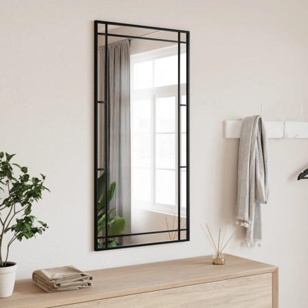 Espejo de pared rectangular de hierro negro 50x100 cm en Espejos | Comprar online en Foru.es