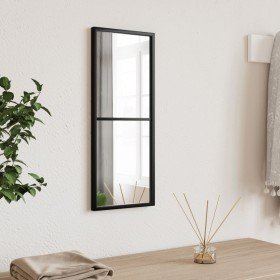 Espejo de pared rectangular de hierro negro 20x50 cm en Espejos | Comprar online en Foru.es