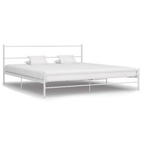 Estructura de cama de metal blanca 160x200 cm de vidaXL, Camas y somieres - Ref: Foro24-284696, Precio: 118,58 €, Descuento: %