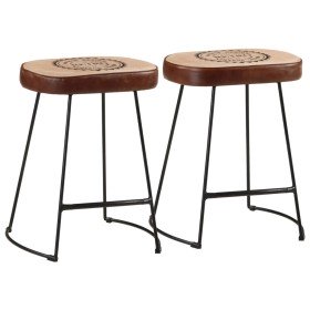 Taburetes de bar 2 uds marrón oscuro 40x29,5x53 cm en Taburetes de cocina | Comprar online en Foru.es