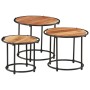Mesas apilables 3 piezas madera maciza de acacia en Mesas auxiliares | Comprar online en Foru.es