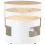 Mesas altas de bar forma tambor 3uds madera maciza mango rugosa en Mesas de centro | Comprar online en Foru.es