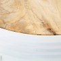 Mesas altas de bar forma tambor 3uds madera maciza mango rugosa en Mesas de centro | Comprar online en Foru.es