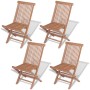 Sillas de jardín plegables 4 unidades madera maciza de teca de vidaXL, Sillas de jardín - Ref: Foro24-43040, Precio: 232,43 €...