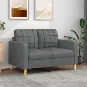 Sofá de 2 plazas de tela gris oscuro 120 cm en Sofás | Comprar online en Foru.es