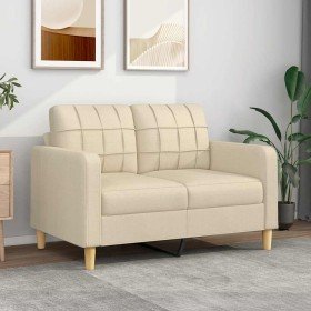 Sofá de 2 plazas de tela color crema 120 cm en Sofás | Comprar online en Foru.es