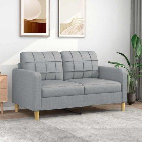 Sofá de 2 plazas de tela gris claro 140 cm en Sofás | Comprar online en Foru.es