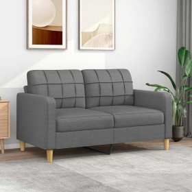 Sofá de 2 plazas de tela gris oscuro 140 cm en Sofás | Comprar online en Foru.es