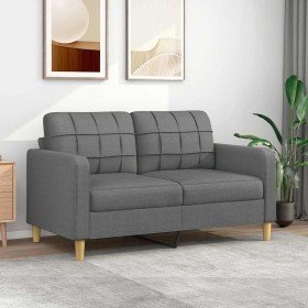 Sofá de 2 plazas de tela gris oscuro 140 cm en Sofás | Comprar online en Foru.es