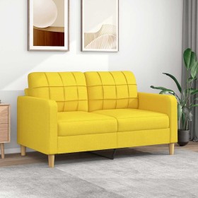 Sofá de 2 plazas de tela amarillo claro 140 cm en Sofás | Comprar online en Foru.es