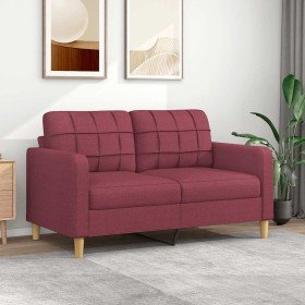 Sofá de 2 plazas de tela rojo tinto 140 cm en Sofás | Comprar online en Foru.es