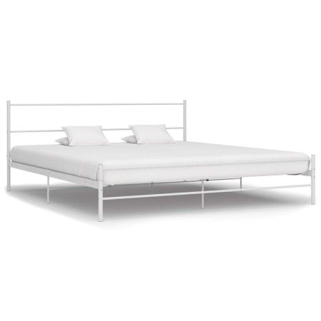 Estructura de cama de metal blanco 200x200 cm de vidaXL, Camas y somieres - Ref: Foro24-284698, Precio: 94,25 €, Descuento: %