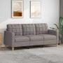Sofá de 3 plazas de tela gris taupe 180 cm en Sofás | Comprar online en Foru.es