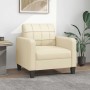Sillón cuero sintético crema 60 cm en Sofás | Comprar online en Foru.es