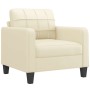 Sillón cuero sintético crema 60 cm en Sofás | Comprar online en Foru.es