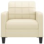 Sillón cuero sintético crema 60 cm en Sofás | Comprar online en Foru.es